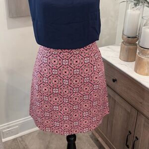 NWT J. Crew Pink and Black Floral Printed Basketweave A-Line Mini Skirt